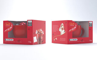 Pack com caneca Le Creuset e trufas LINDOR ao Leite, da Lindt