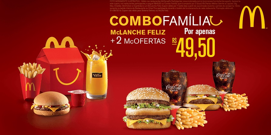 Imagem de destaque para Cupons McDonald's: desconto em Combo Família e Mc Ofertas para o mês de agosto